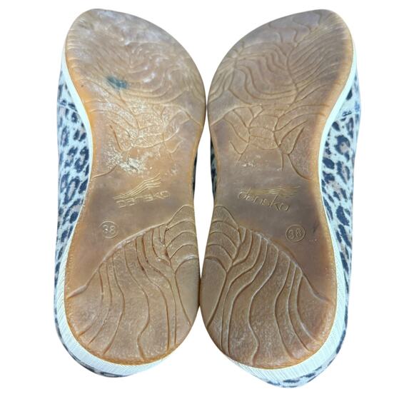 Dansko Odina Leopard Print Leather Suede Perforated Comfort Shoes sz 38 7.5 / 8 - Picture 15 of 16
